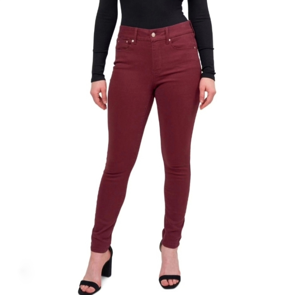 Women's Seven7 Tummyless High Rise Burgundy Skinny Jeans Sz 6